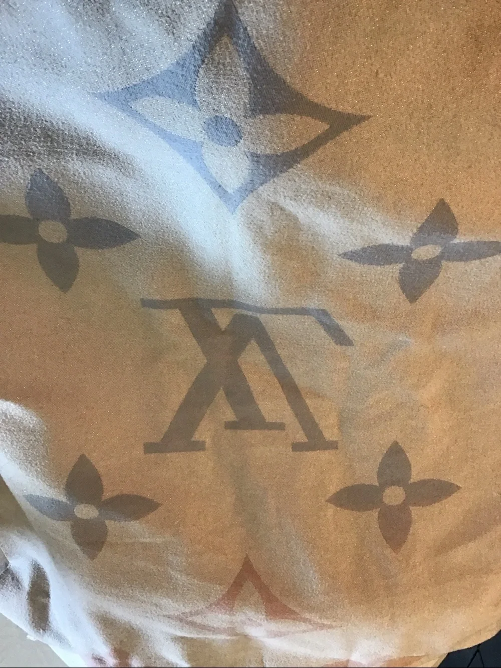 Louis Vuitton Light Blue and Cream Monogram Blanket Scarf